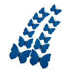 Set of 12 pieces 3D butterflies with magnet, house or event decorations, blue color, A44